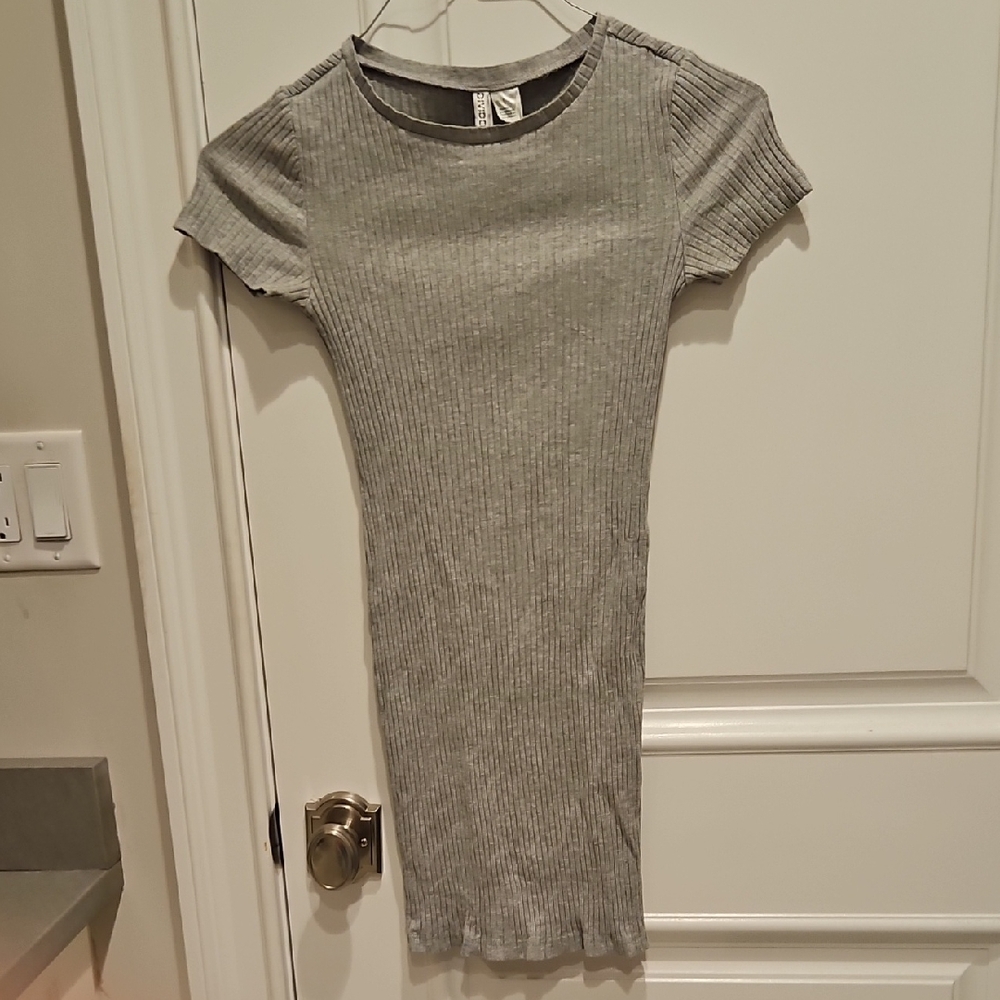 Divided‎ Light Gray Ribbed Dress
